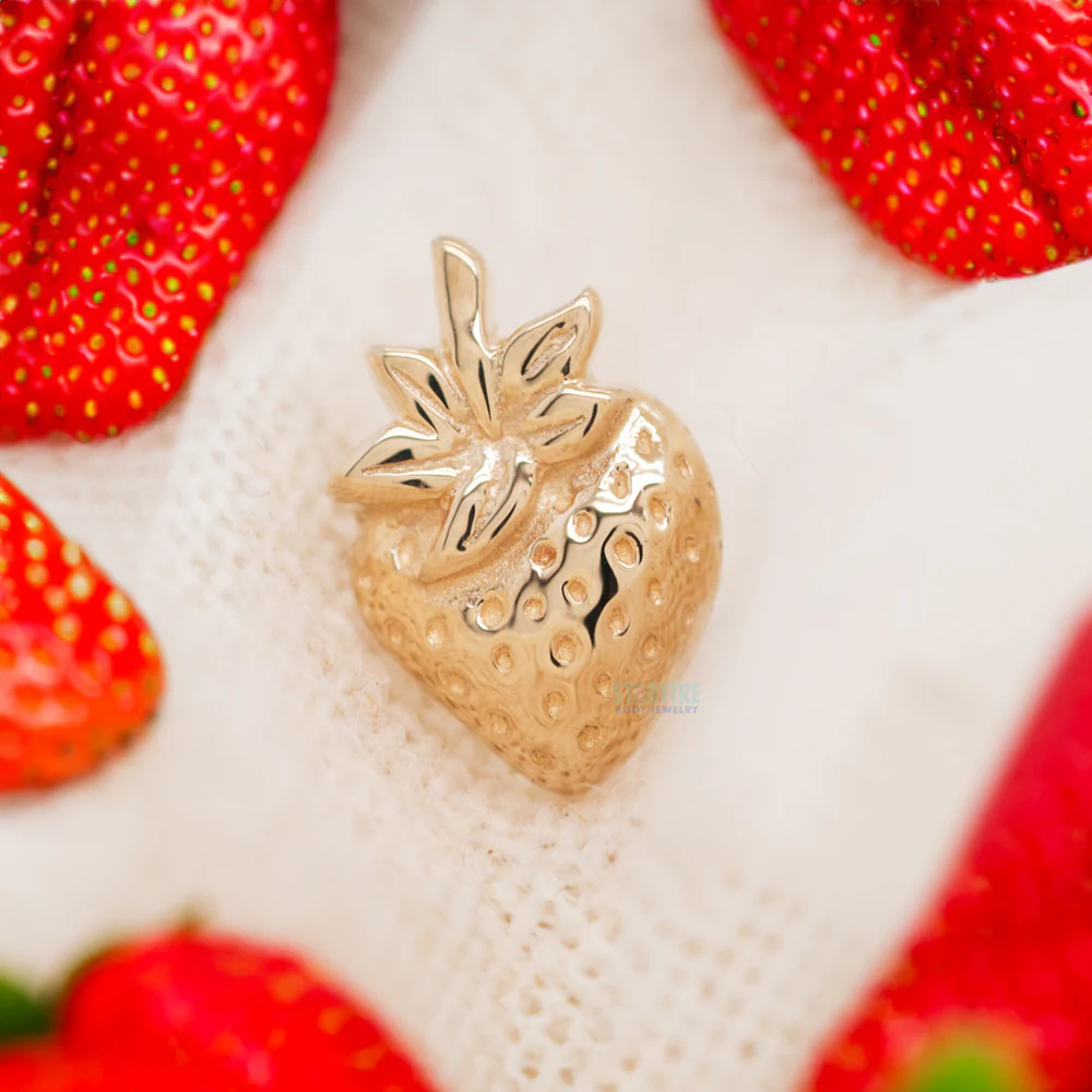 threadless: Strawberry Pin in Gold & Platinum - Image 2
