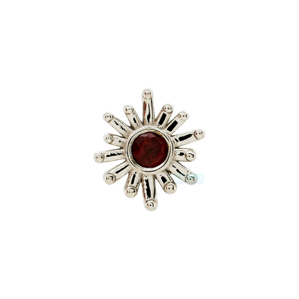 threadless: "Sunray" Pin in Gold & Platinum with Garnet