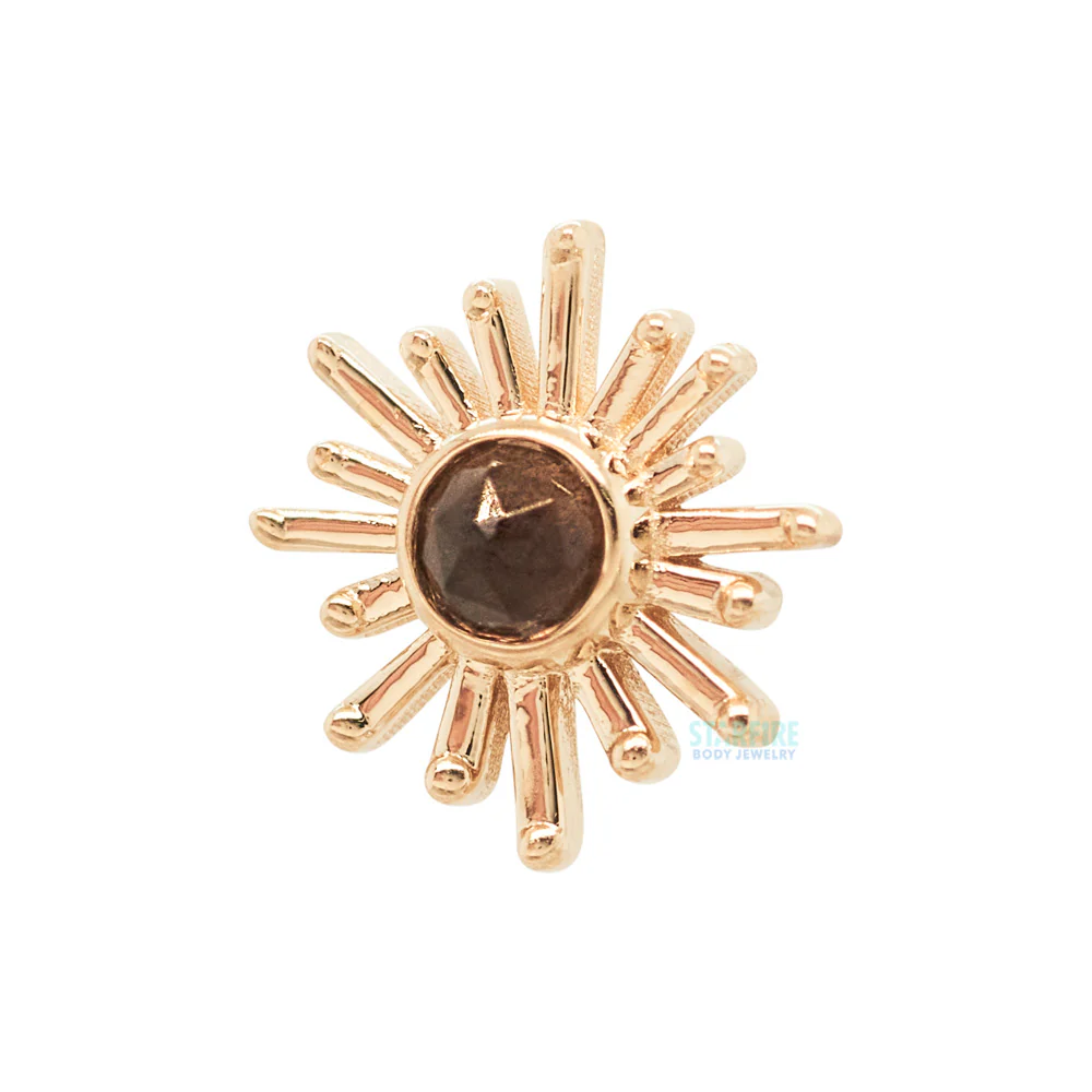 threadless: "Sunray" Pin in Gold with Rose Cut Smoky Quartz