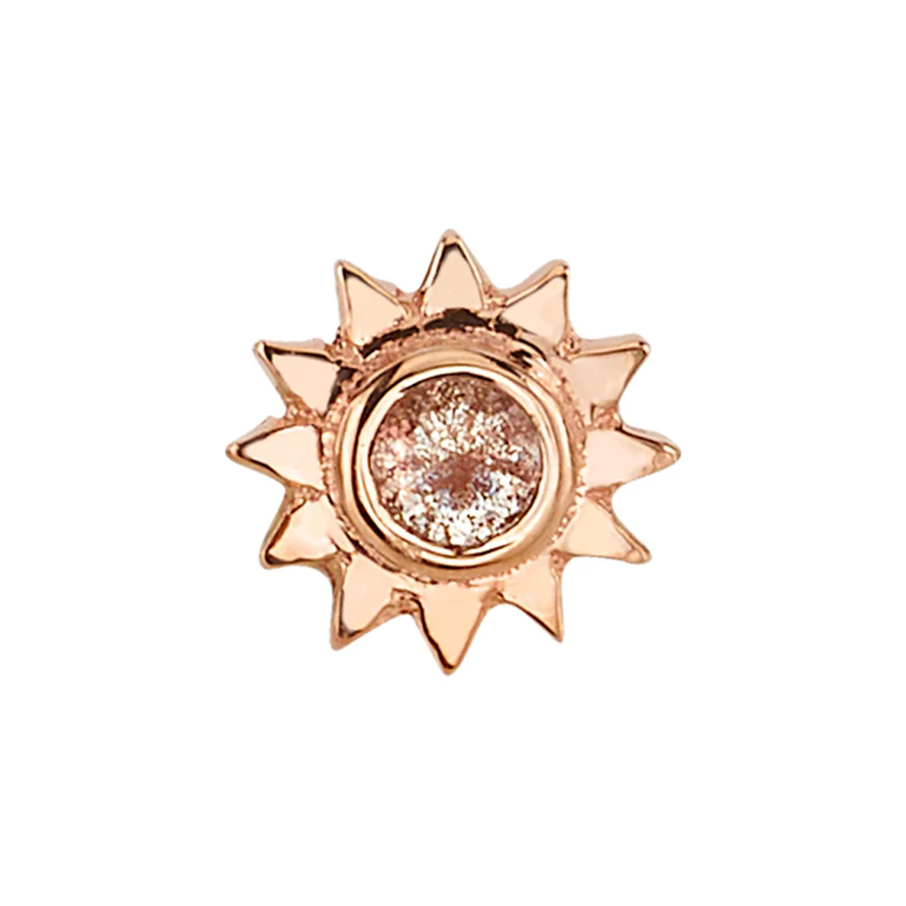 threadless: Sun with Bezel Pin in Gold with Oregon Sunstone - Image 2