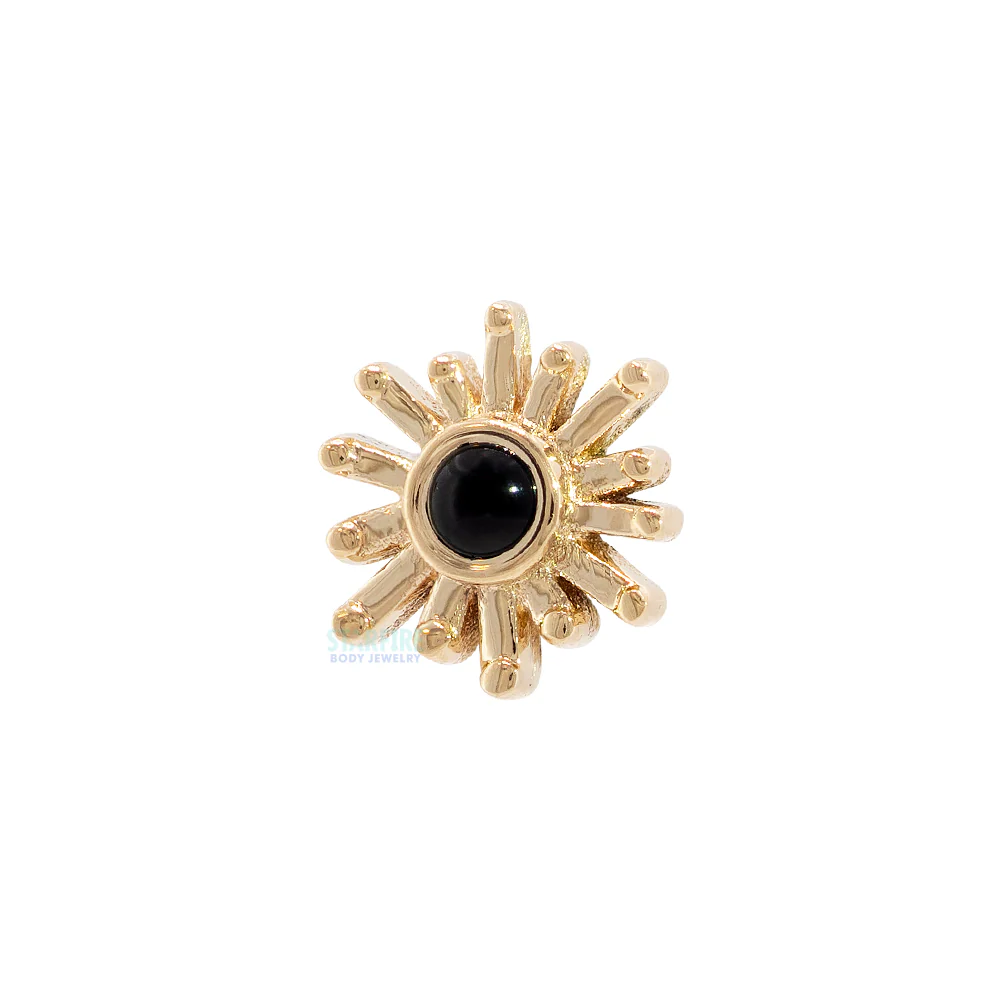 threadless: "Sunray" Pin in Gold with Onyx Cabochon