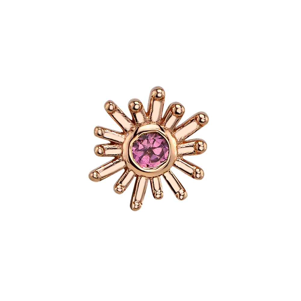 threadless: "Sunray" Pin in Gold with Pink Tourmaline - Image 2