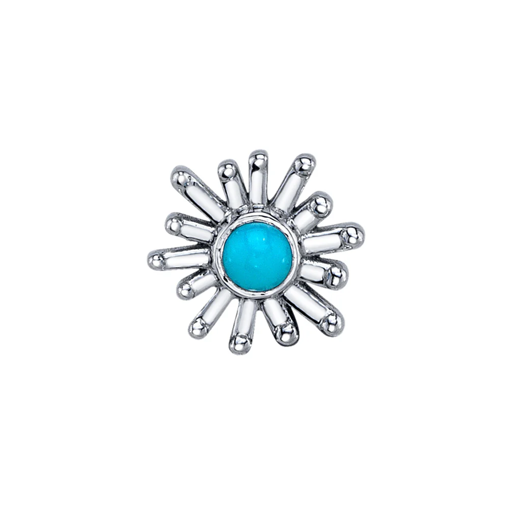 threadless: "Sunray" Pin in Gold with Turquoise - Image 2