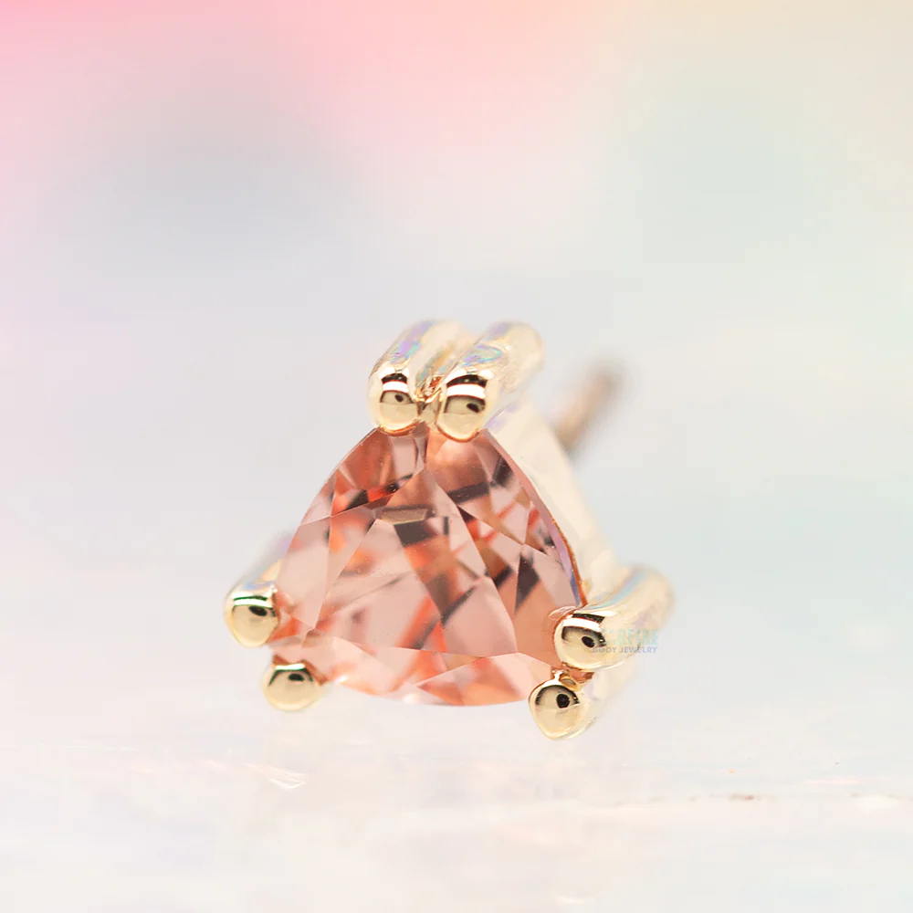 threadless: "Tanti" Pin in Gold with Champagne Sapphire - Image 2