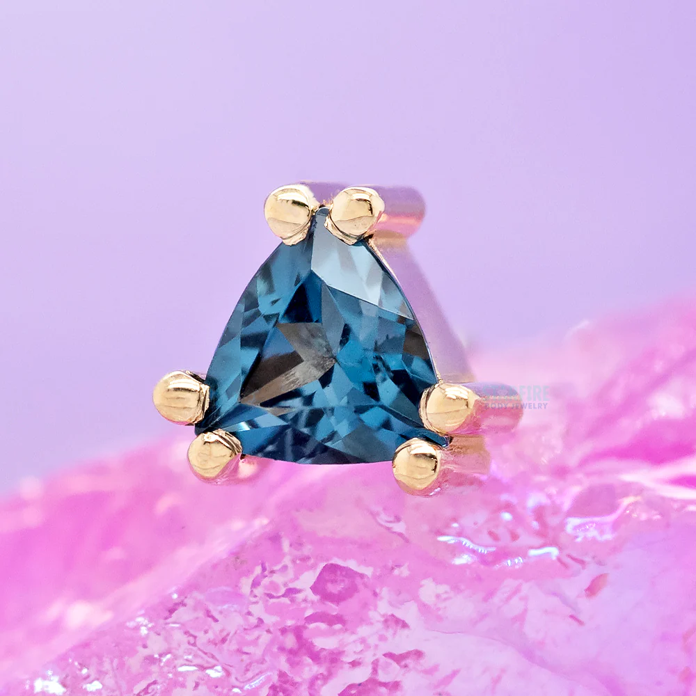 threadless: "Tanti" Pin in Gold & Platinum with London Blue Topaz - Image 2
