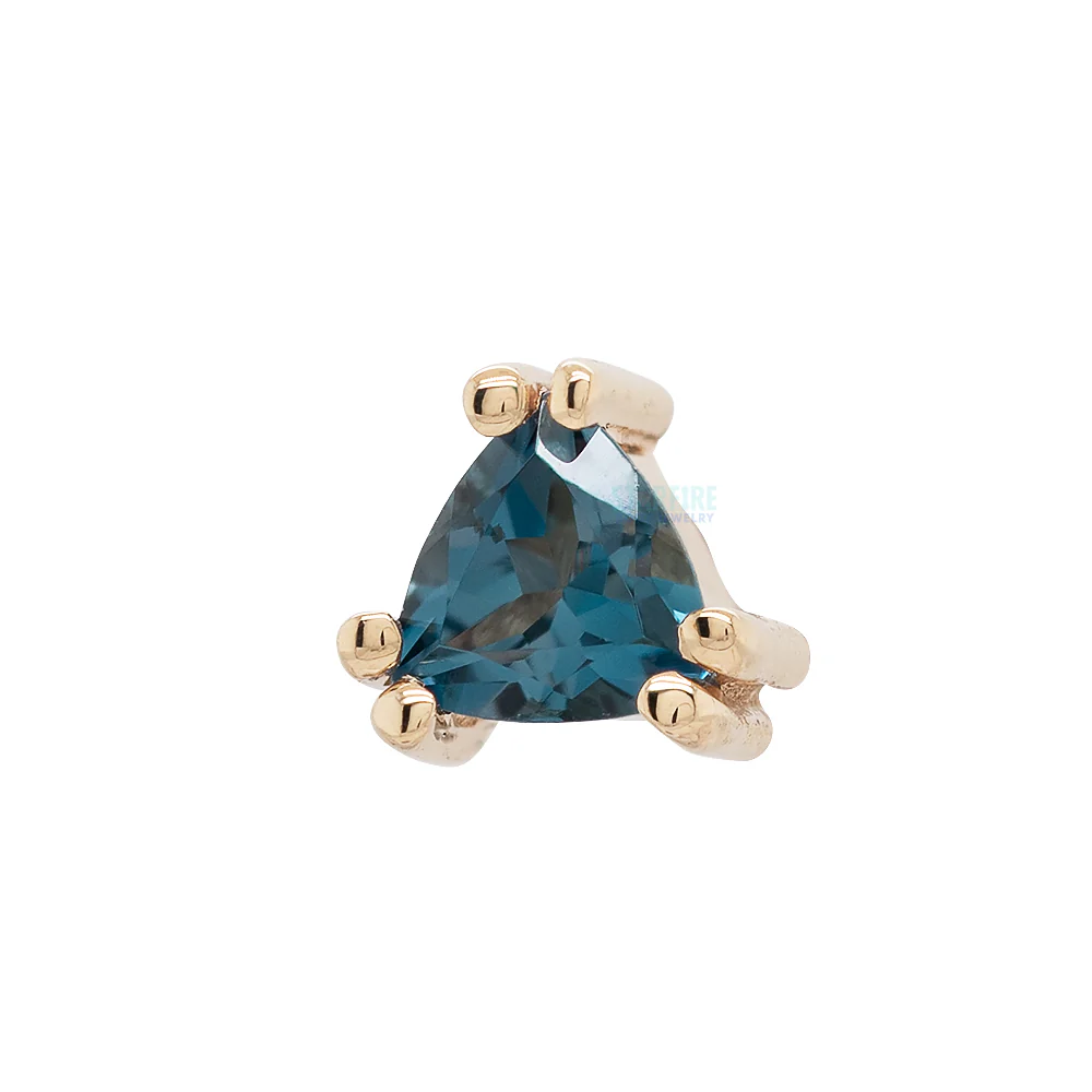 threadless: "Tanti" Pin in Gold & Platinum with London Blue Topaz - Image 3