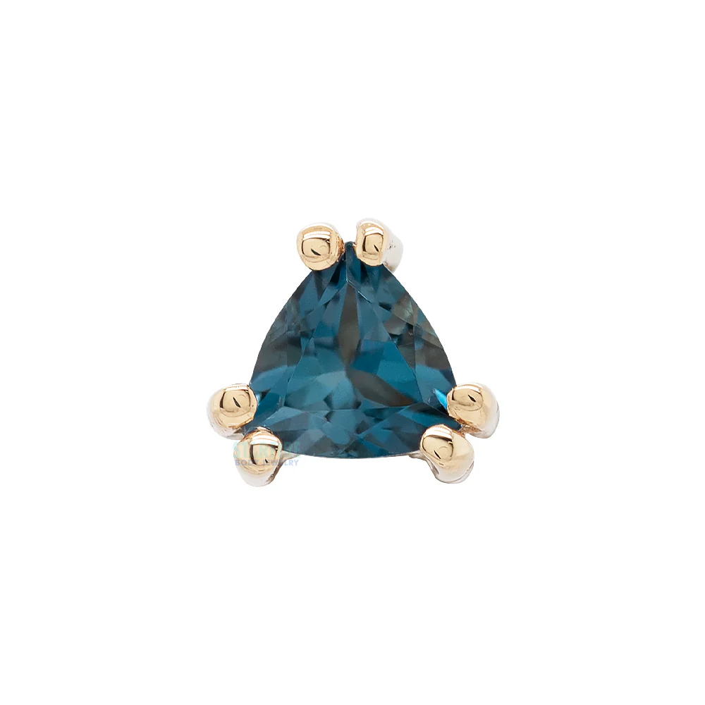 threadless: "Tanti" Pin in Gold & Platinum with London Blue Topaz - Image 4