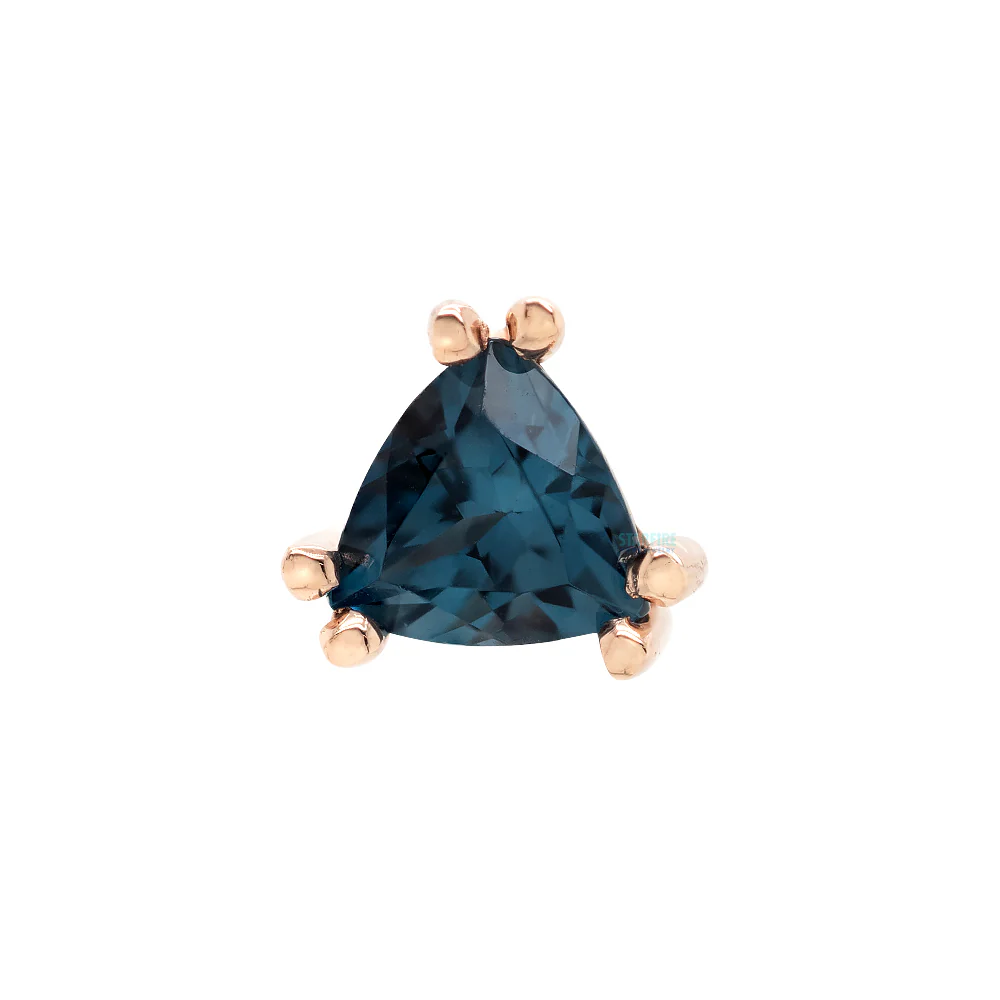 threadless: "Tanti" Pin in Gold & Platinum with London Blue Topaz - Image 5