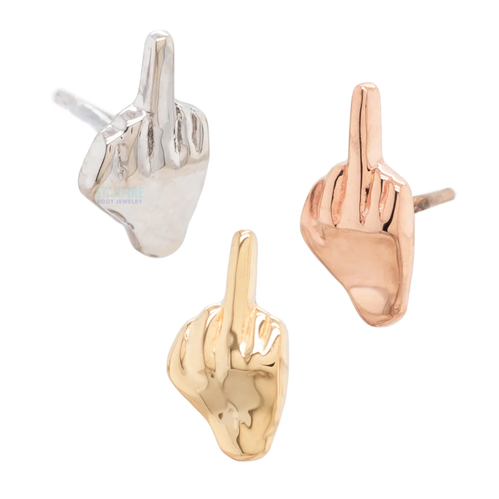 threadless: "The Majeure" (middle finger) Pin in Gold & Platinum