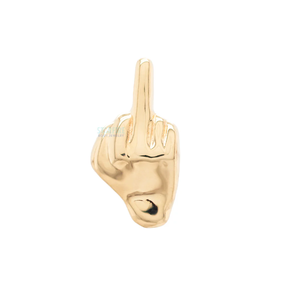threadless: "The Majeure" (middle finger) Pin in Gold & Platinum - Image 2