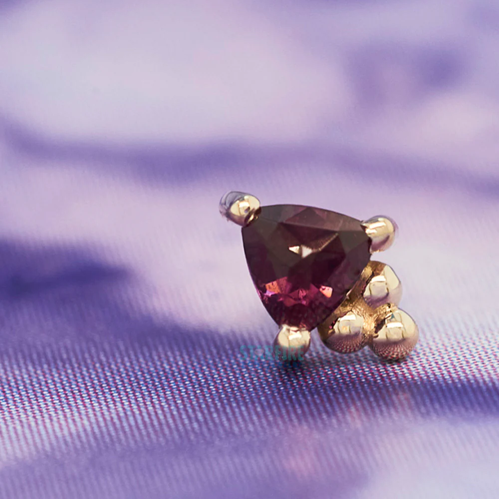 threadless: "Timka" Pin in Gold with Rose Cut Rhodolite - Image 2