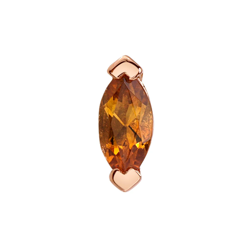 threadless: V Prong Marquise Pin in Gold with Citrine - Image 2