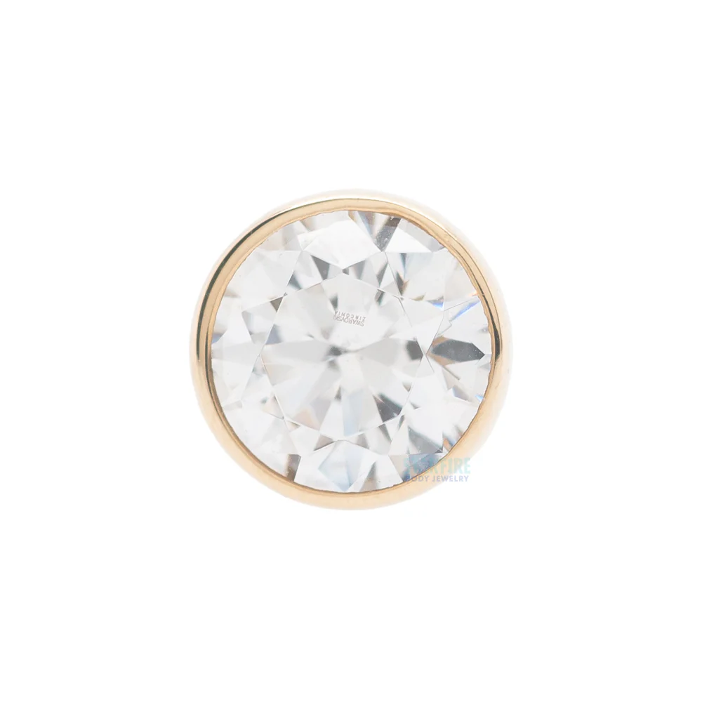 threadless: Bezel-Set White CZ Pin in Gold & Platinum - Image 4