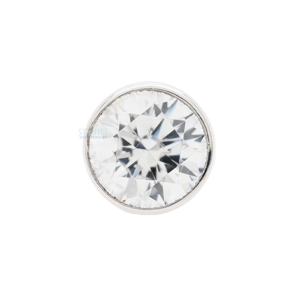 threadless: Bezel-Set White CZ Pin in Gold & Platinum - Image 5