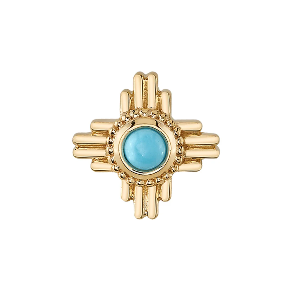 threadless: "Zia" Pin in Gold with Turquoise - Image 2