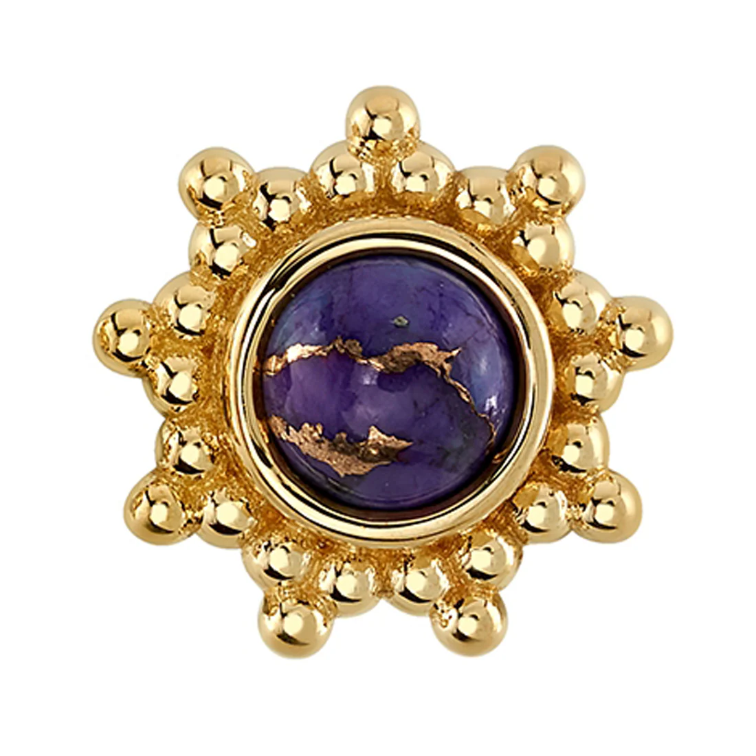 "Thursday" Threaded End in Gold with Copper Purple Turquoise - Image 2