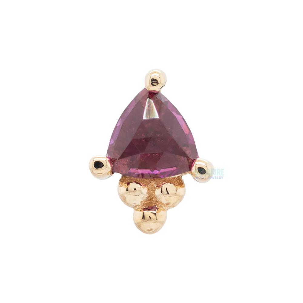 "Timka" Threaded End in Gold with Rose Cut Rhodolite - Image 4