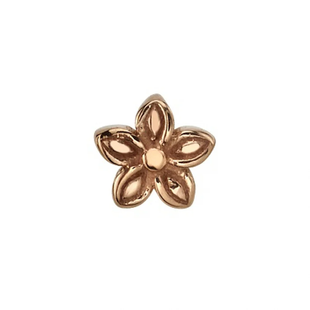 Tiny Hibiscus Threaded End in Gold