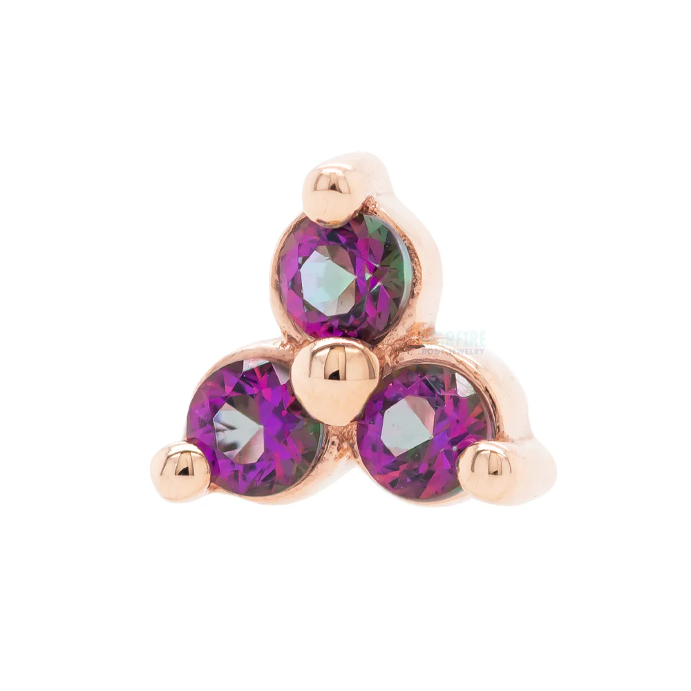 Tri Prong Cluster Threaded End in Gold with Mystic Topaz' - Image 4