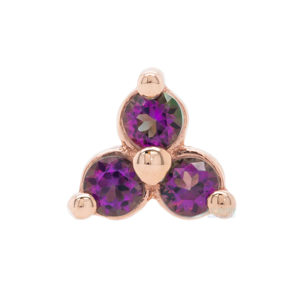 Tri Prong Cluster Threaded End in Gold with Mystic Topaz' - Image 6