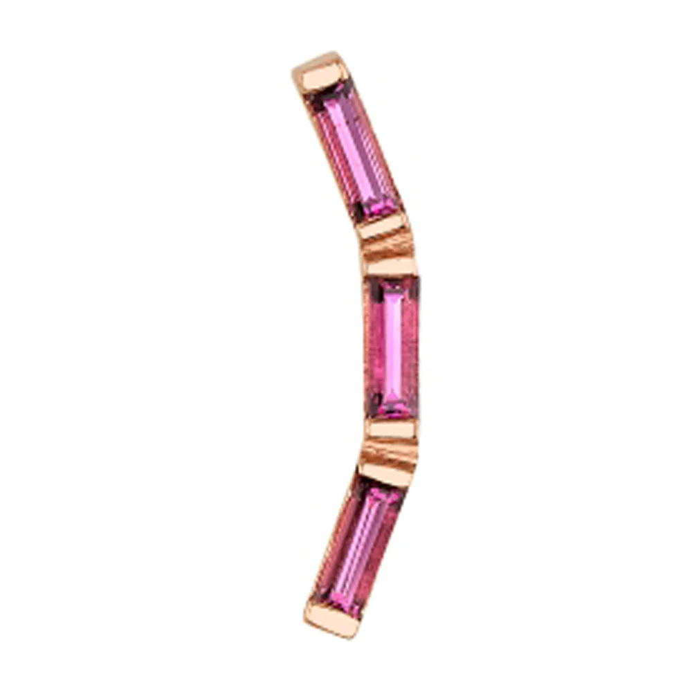 "Trix 3" Threaded End in Gold with Rhodolite - Image 2