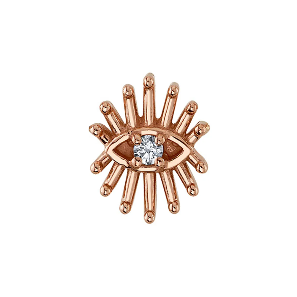 "Trixy" Threaded End in Gold with White CZ - Image 2
