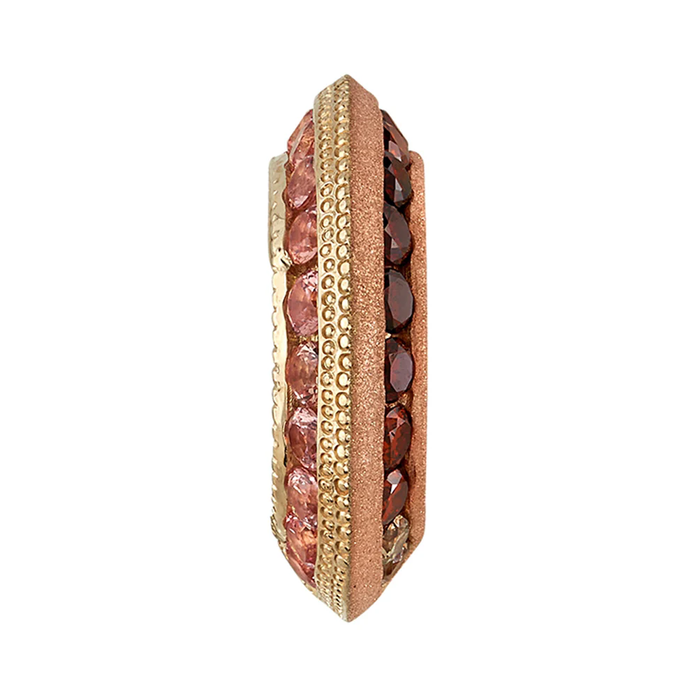 "Two-Tone Breathless" Hinge Ring in Gold with Champagne Sapphire, Champagne Diamond, Orange Cognac Diamond & Red Diamonds - Image 2