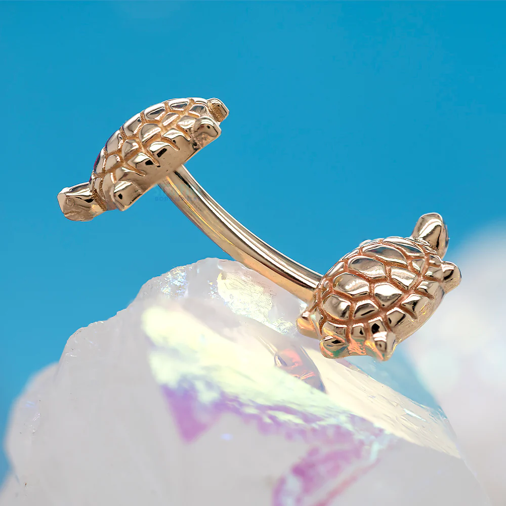 "Walking Turtle" Navel Curve in Gold - Image 2