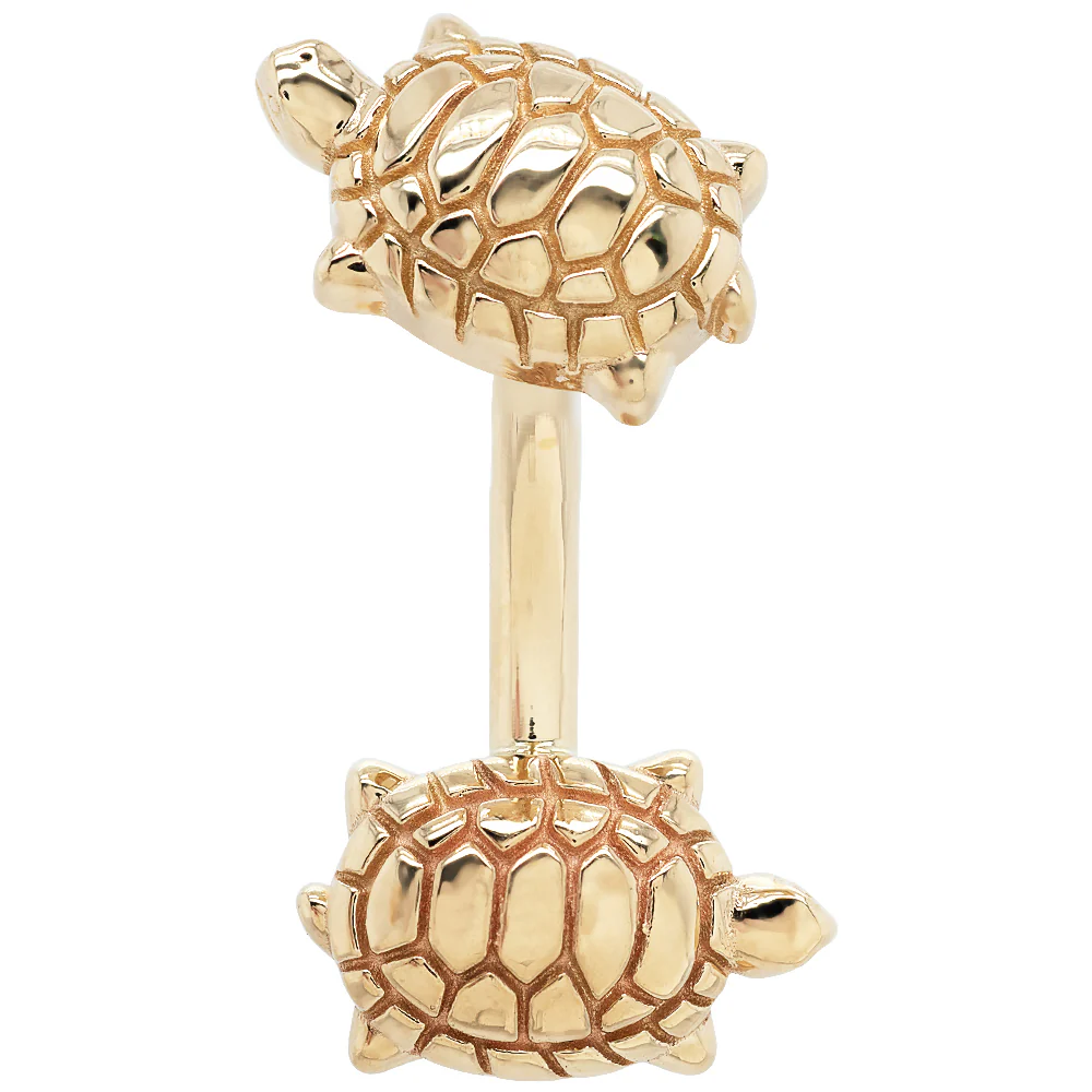 "Walking Turtle" Navel Curve in Gold - Image 3