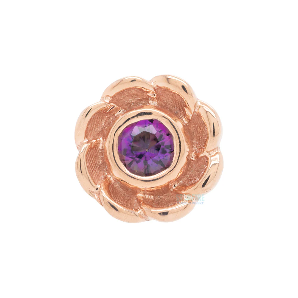 Water Lily Nostril Screw in Gold with Mystic Topaz - Image 3