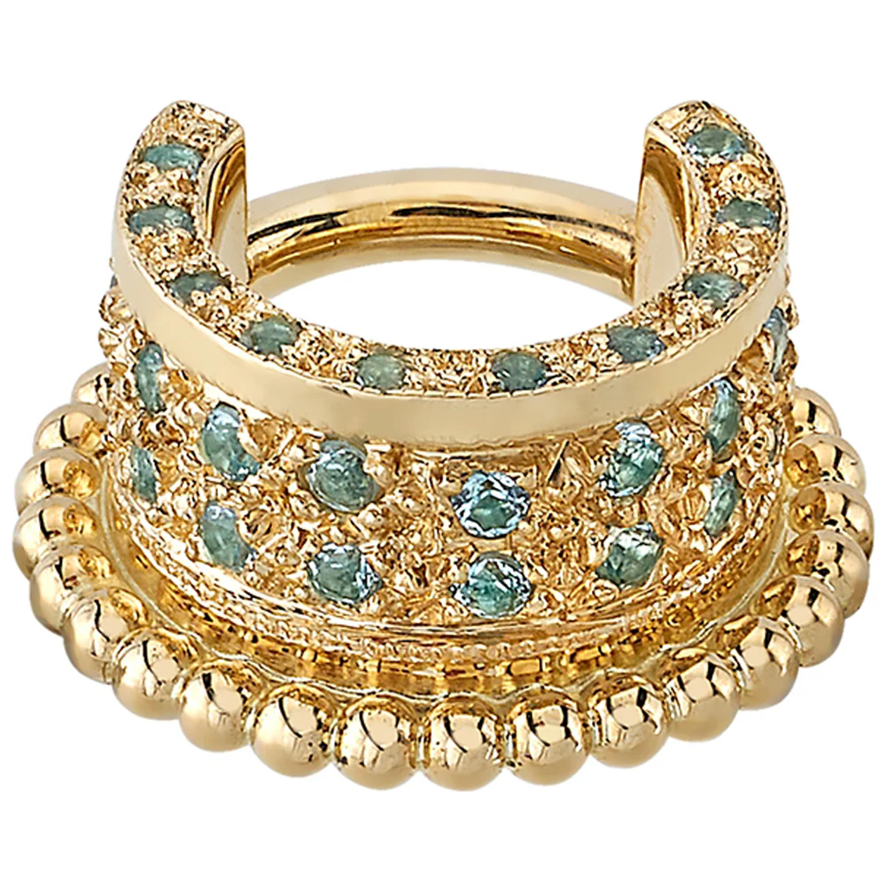 "Westin Cuff" Hinge Ring in Gold with Swiss Blue Topaz' - Image 2