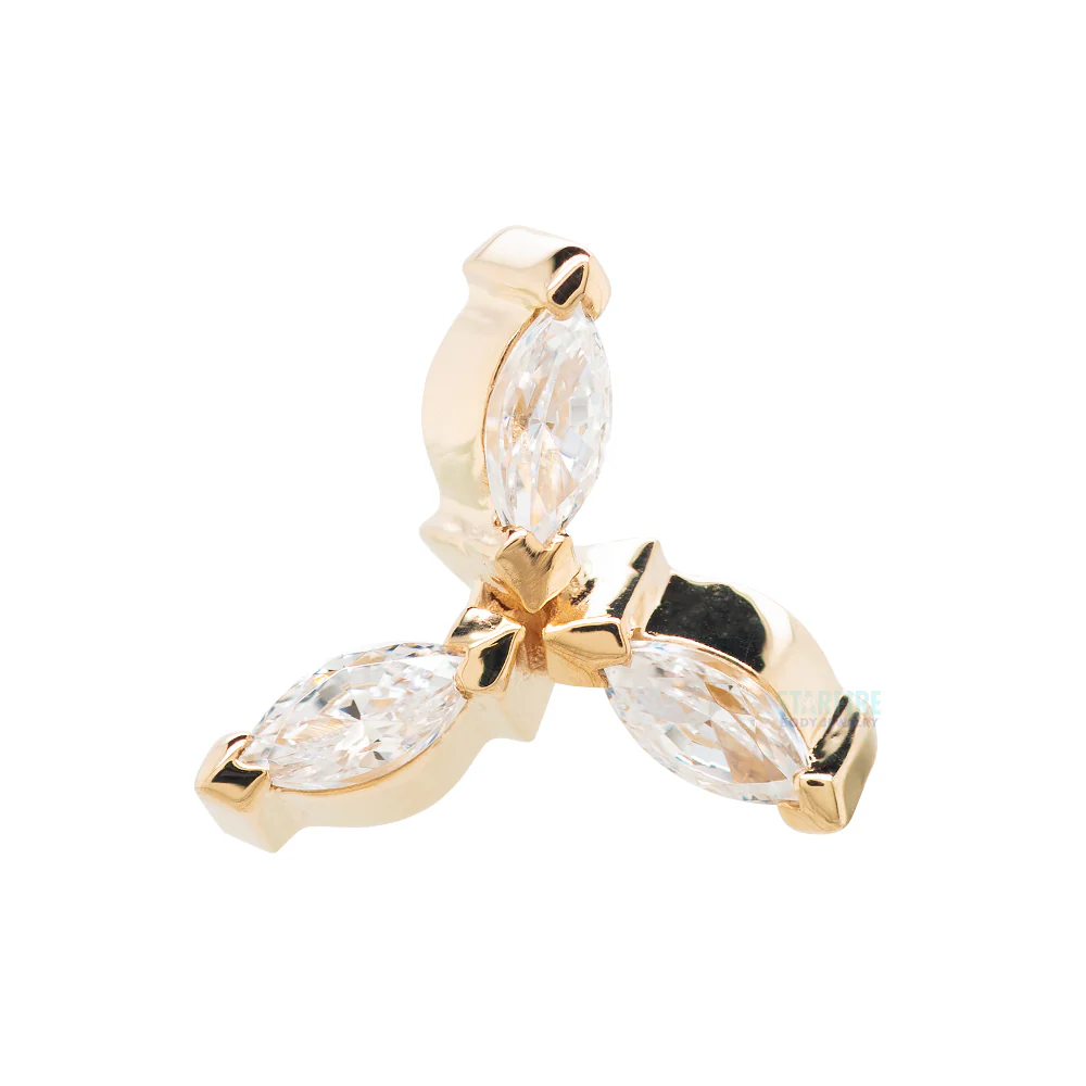"Whirl" Threaded End in Gold with White CZ's - Image 3