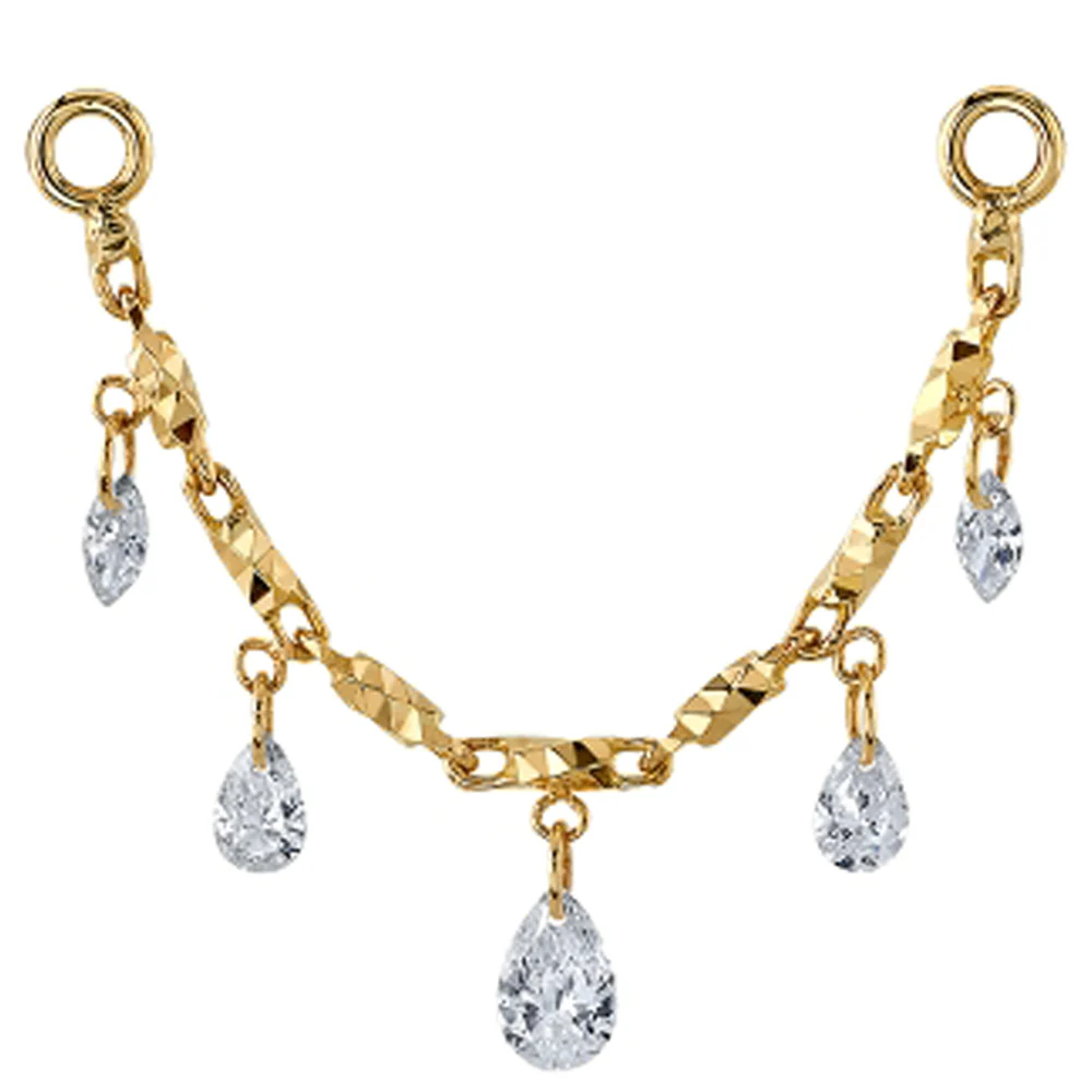 "Zeraphine" Chain Attachment in Gold with DIAMONDS - Image 2