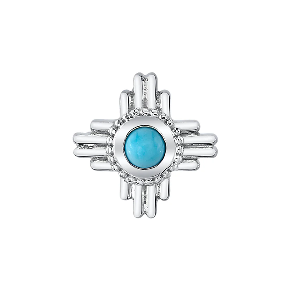 "Zia" Threaded End in Gold with Turquoise - Image 2