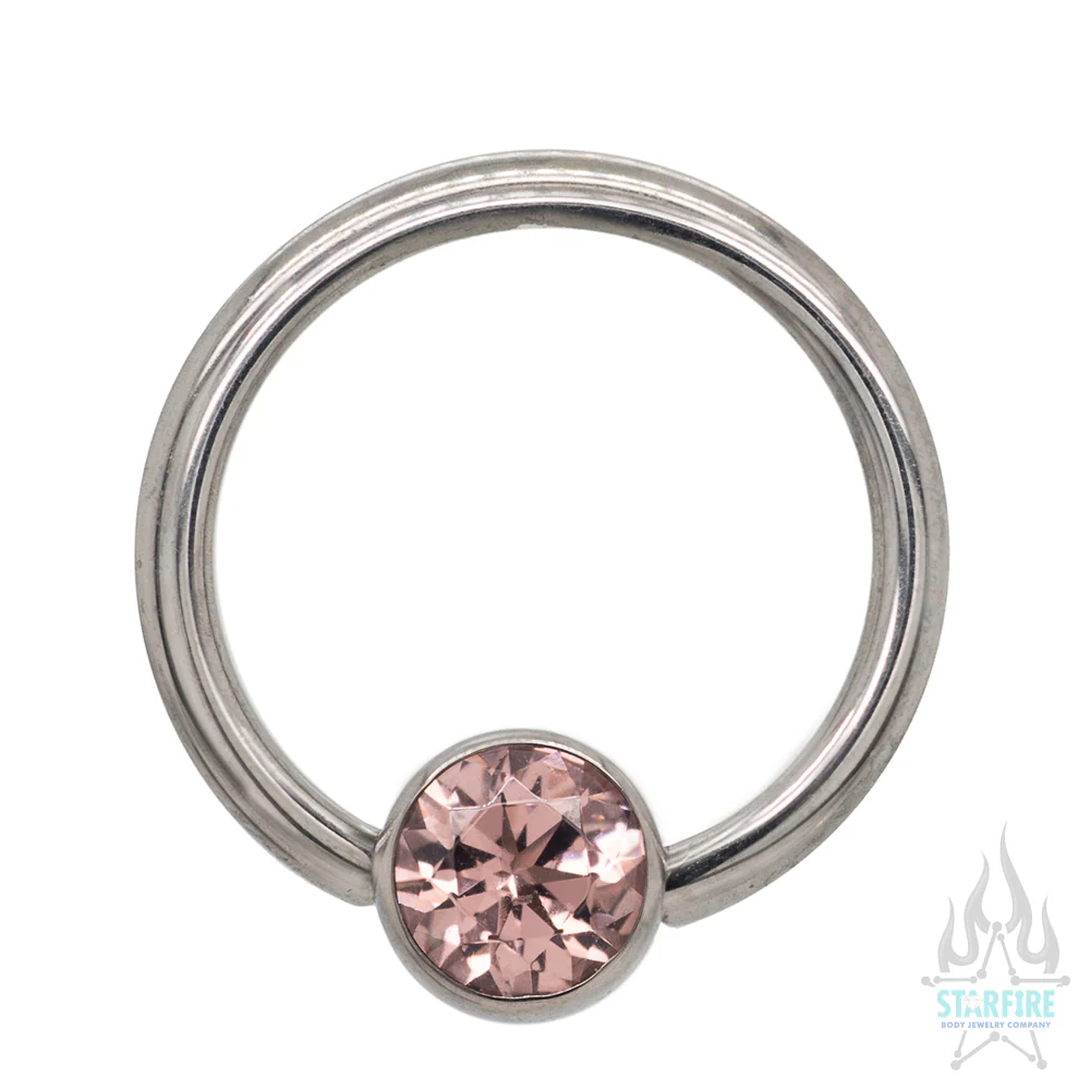 Captive Bead Ring (CBR) with Bezel-Set Faceted Gem - Image 18