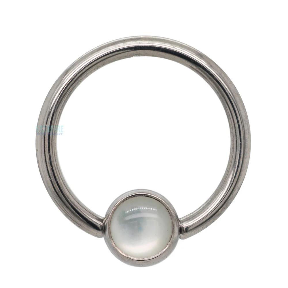 Captive Bead Ring (CBR) with Bezel-Set Natural Stone - Image 10
