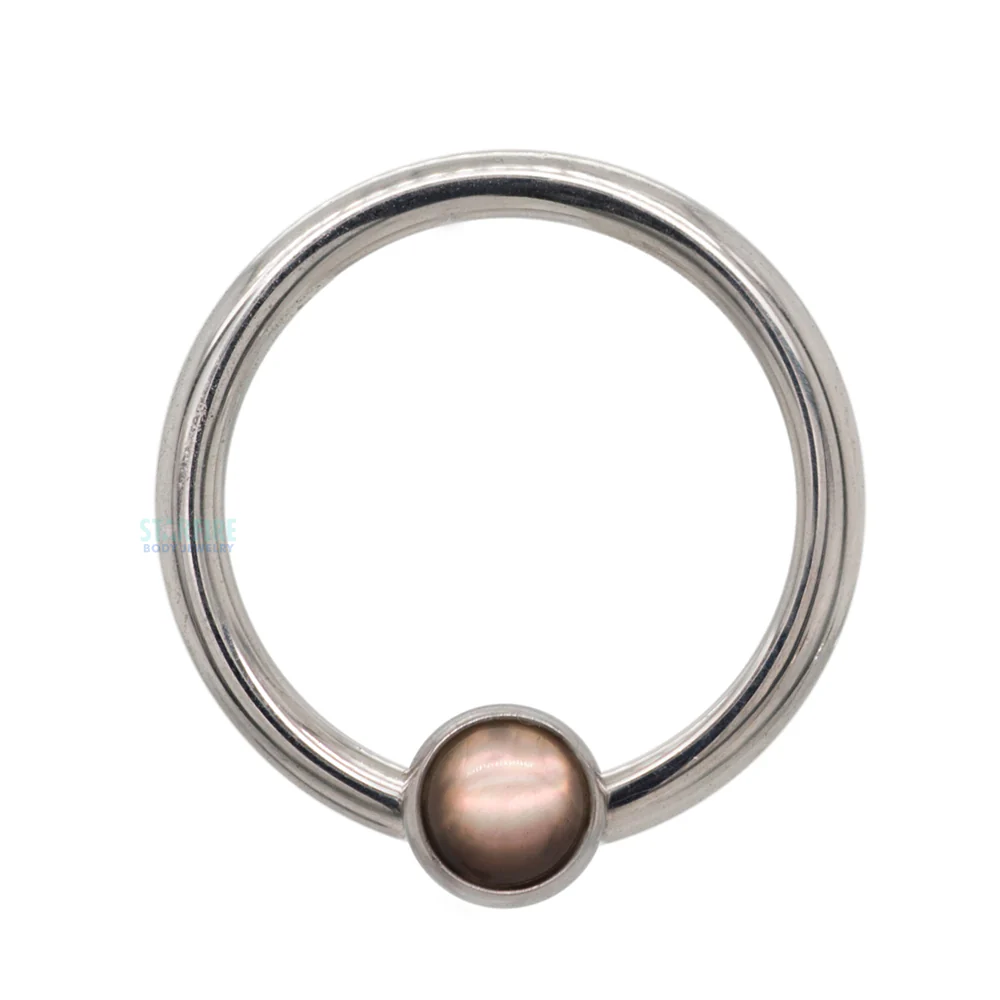 Captive Bead Ring (CBR) with Bezel-Set Natural Stone - Image 7