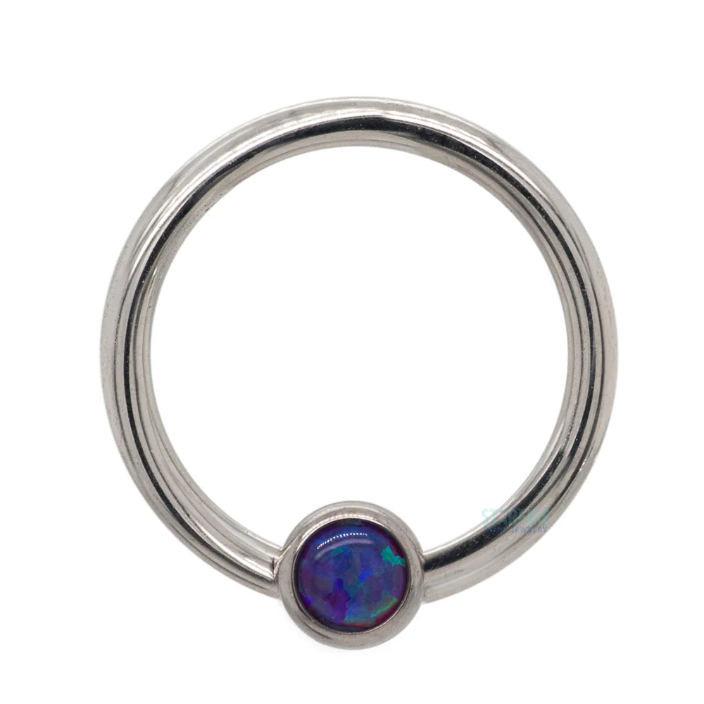 Captive Bead Ring (CBR) with Bezel-Set Opal - Image 7