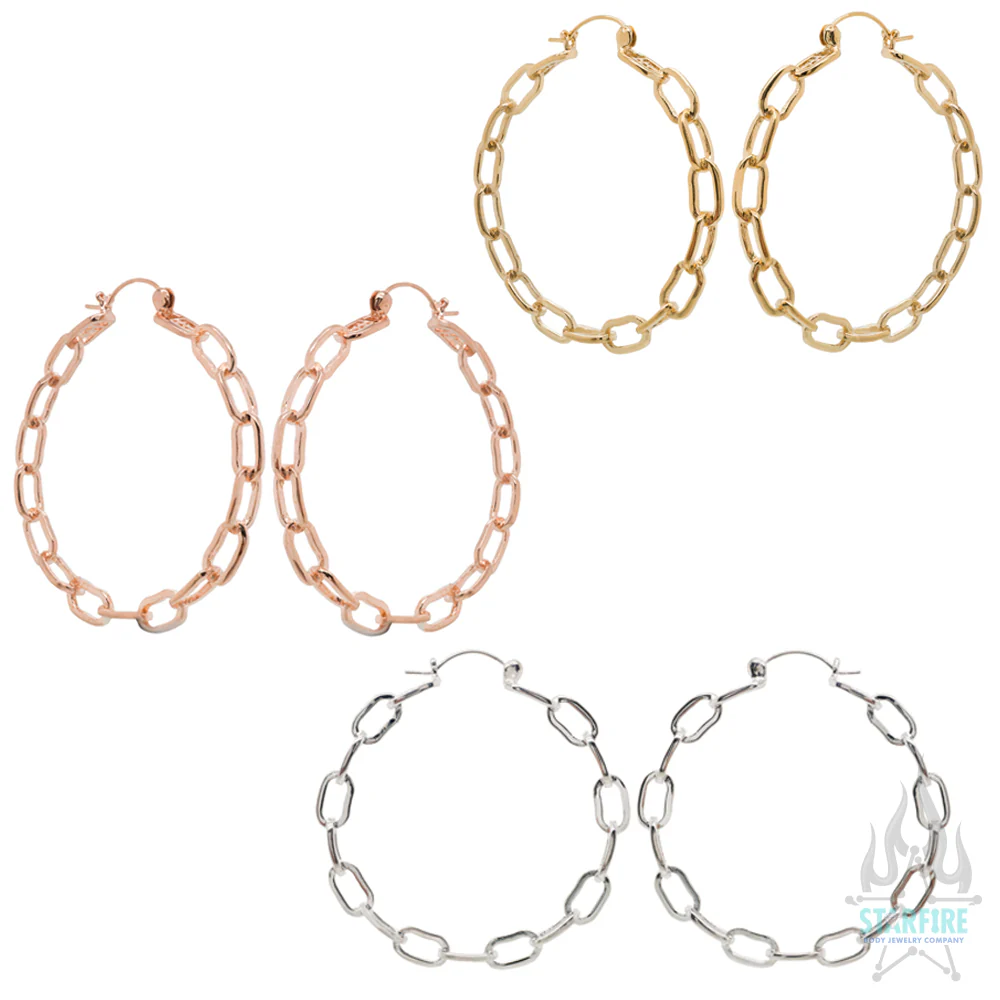 Chain Link Hoop Earrings