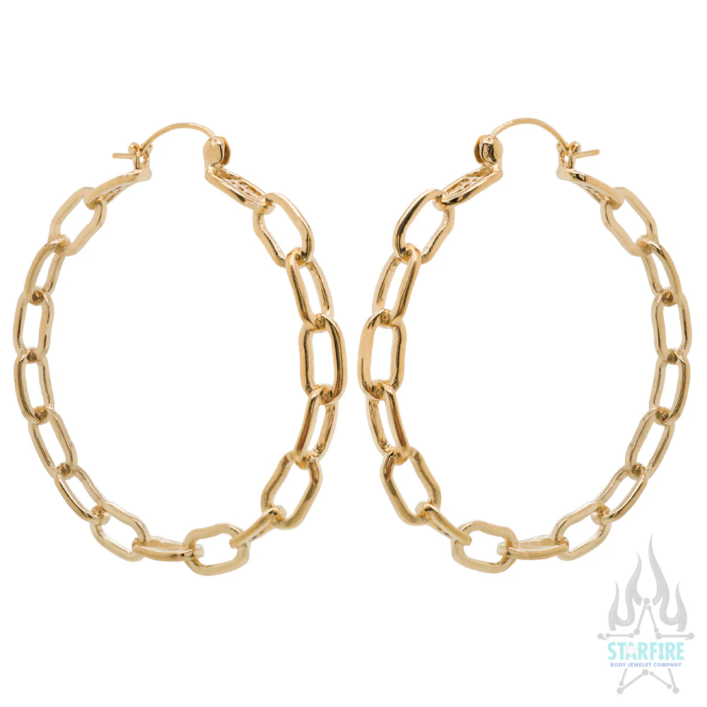 Chain Link Hoop Earrings - Image 4