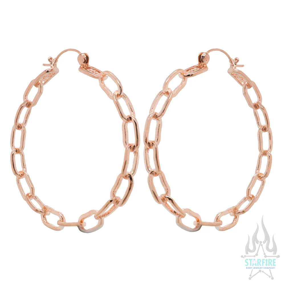 Chain Link Hoop Earrings - Image 5