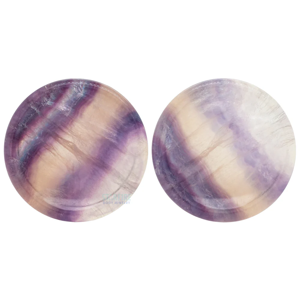 Concave Stone Plugs - Fluorite - Image 4