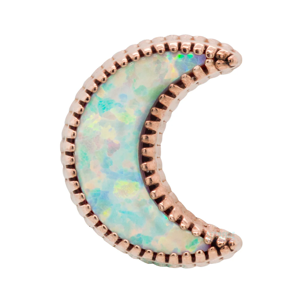 threadless: Cabochon Moon End in Gold with Opal - Image 3