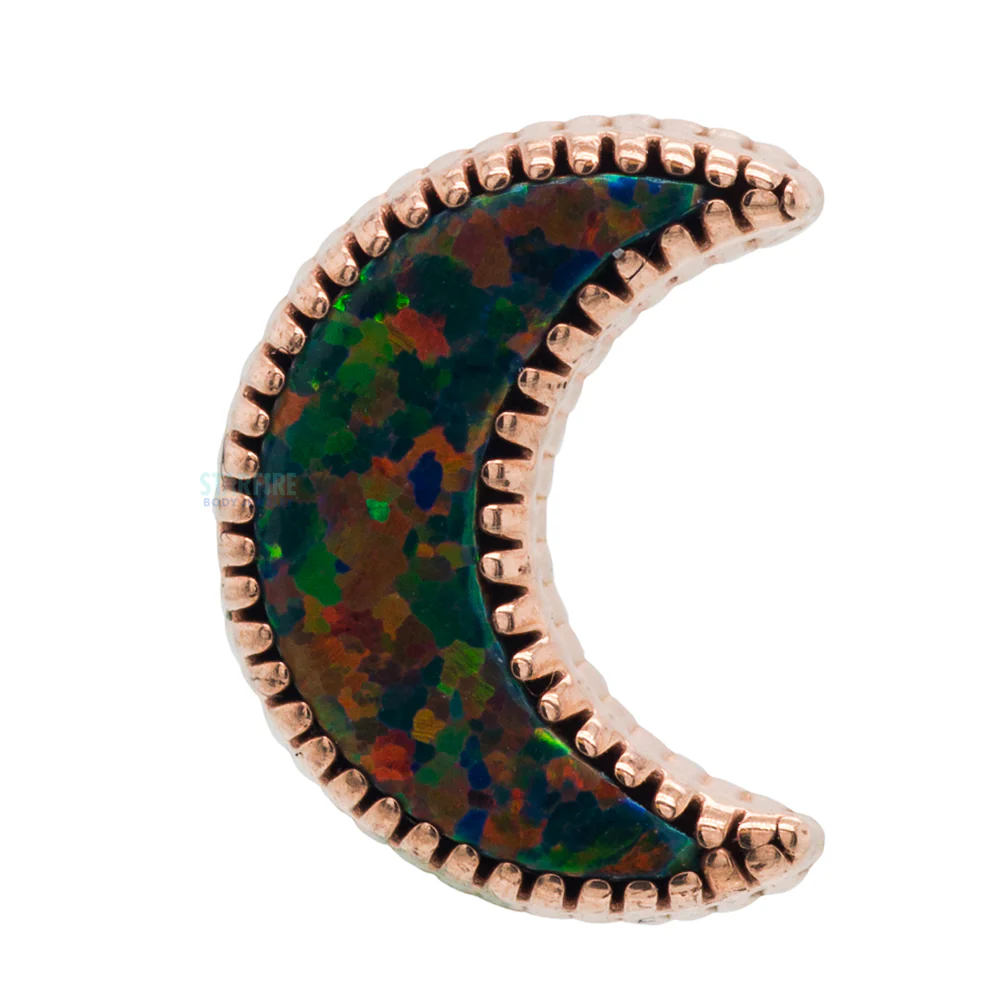 threadless: Cabochon Moon End in Gold with Opal - Image 5