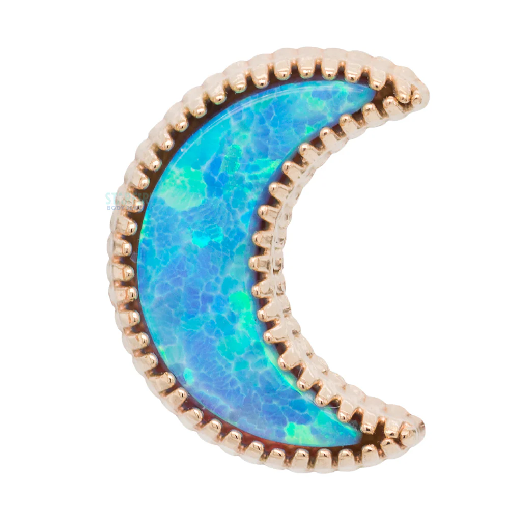 threadless: Cabochon Moon End in Gold with Opal - Image 6