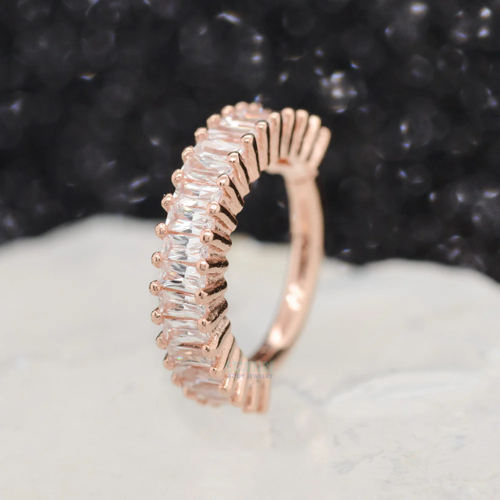 "Cult Favorite" Hinge Ring / Clicker in Gold with CZ's - Image 2