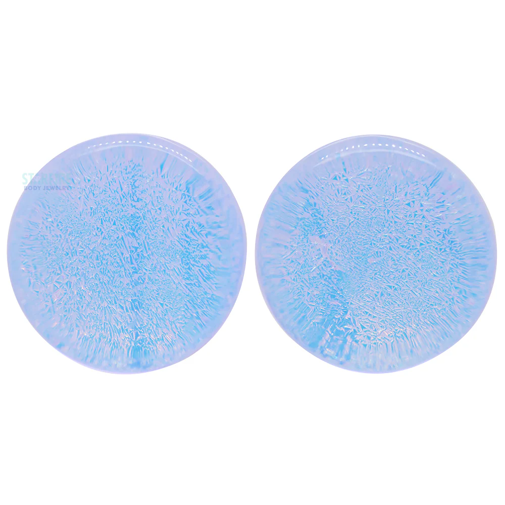 Deluxe Dichroic Glass Plugs - Lavender Gold - Image 3