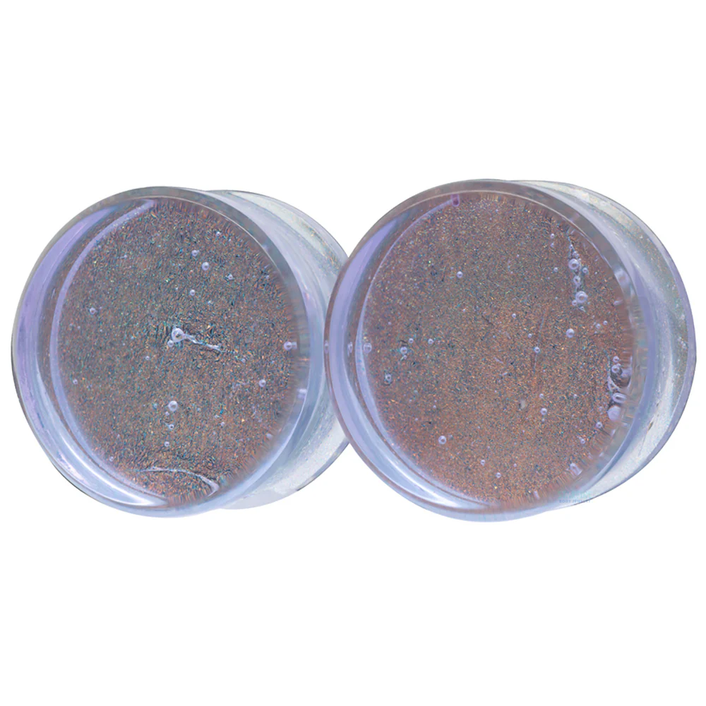 Deluxe Dichroic Glass Plugs - Lavender Gold - Image 4