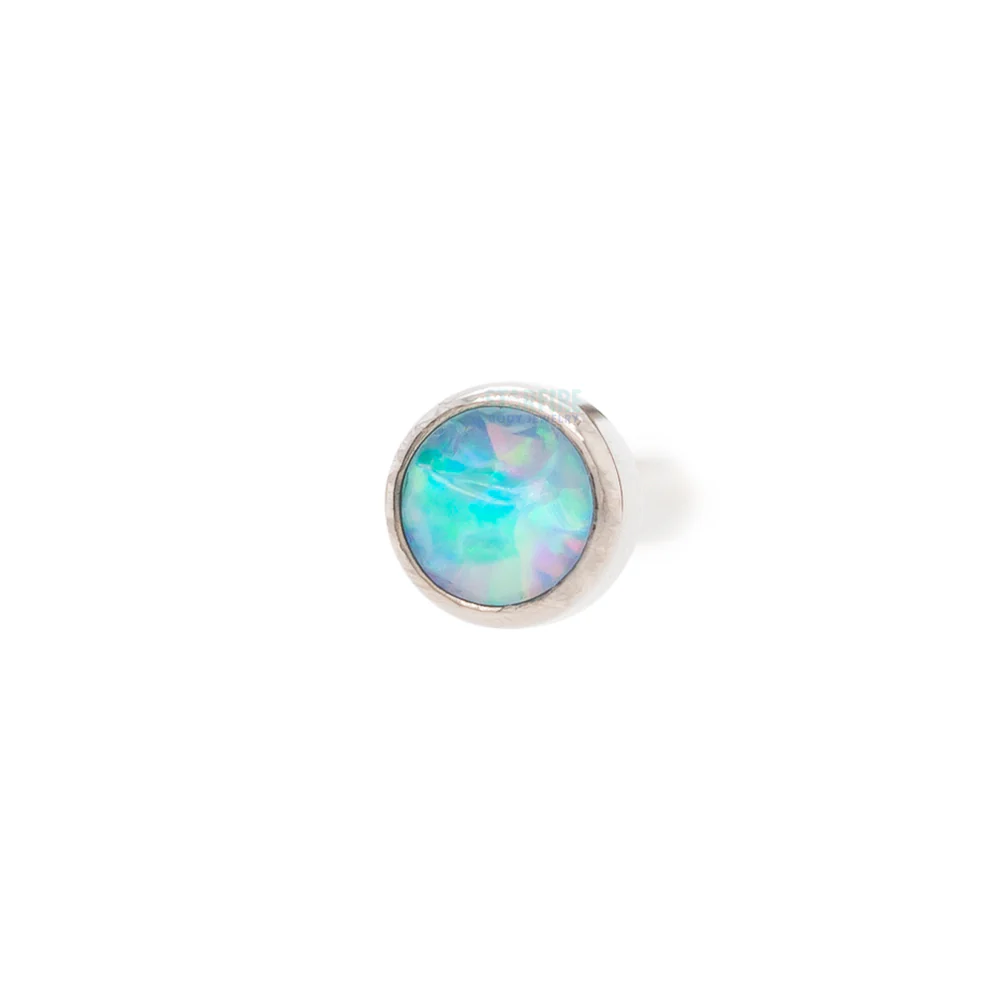 Demi Bezel-set Faceted Opal Nostril Screw - Image 11