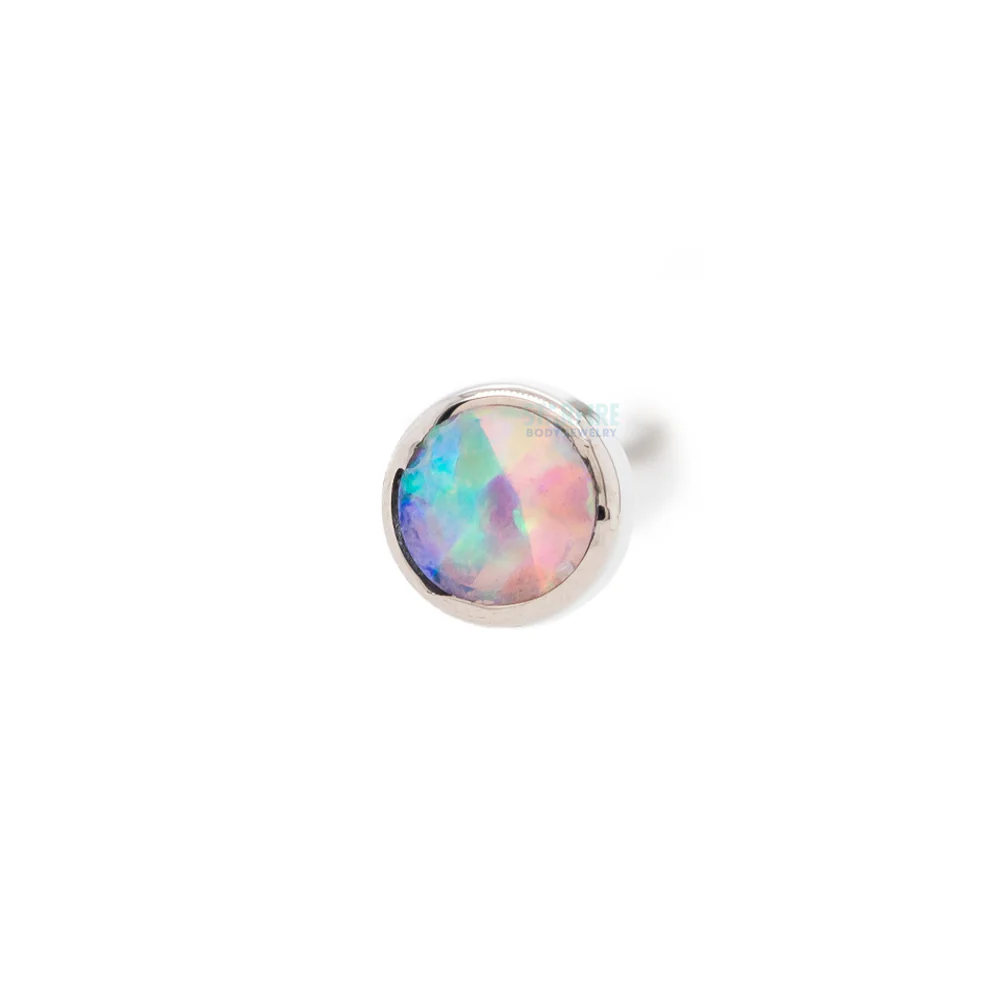 Demi Bezel-set Faceted Opal Nostril Screw - Image 14